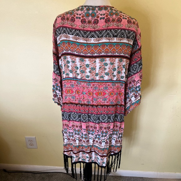 M Fasis Women’s  Multicolor Kimono Jacket Size Large - Picture 5 of 6